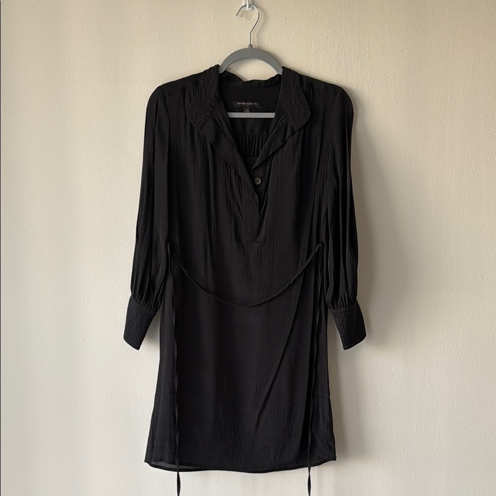Banana Republic Factory Black Polo Longsleeve Tie Dress